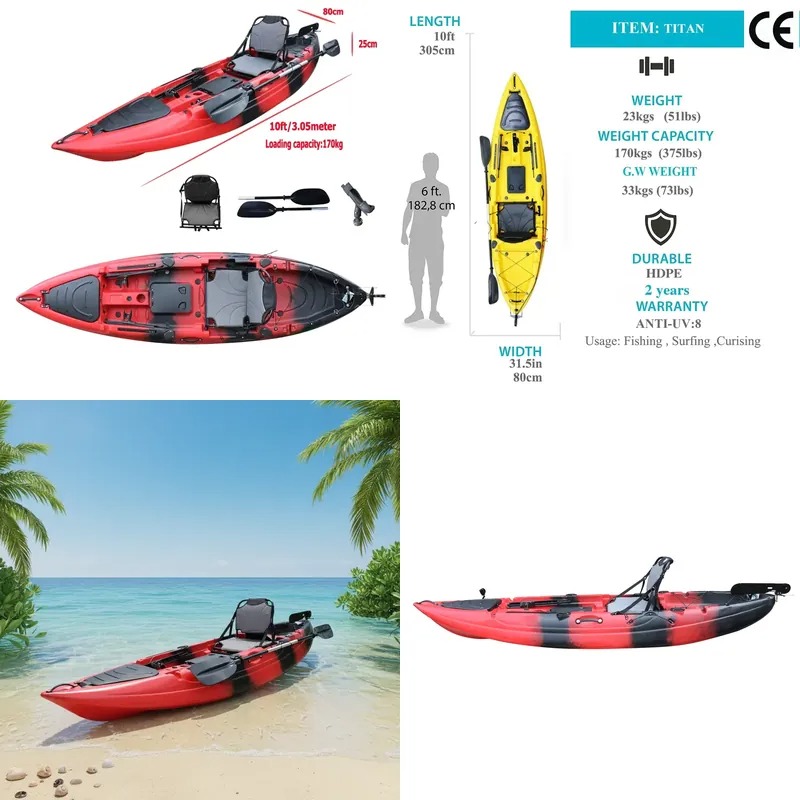 10ft Enkelzitplaats Zit-op-vis - Fishing Kayak Paddle recensie en prijs