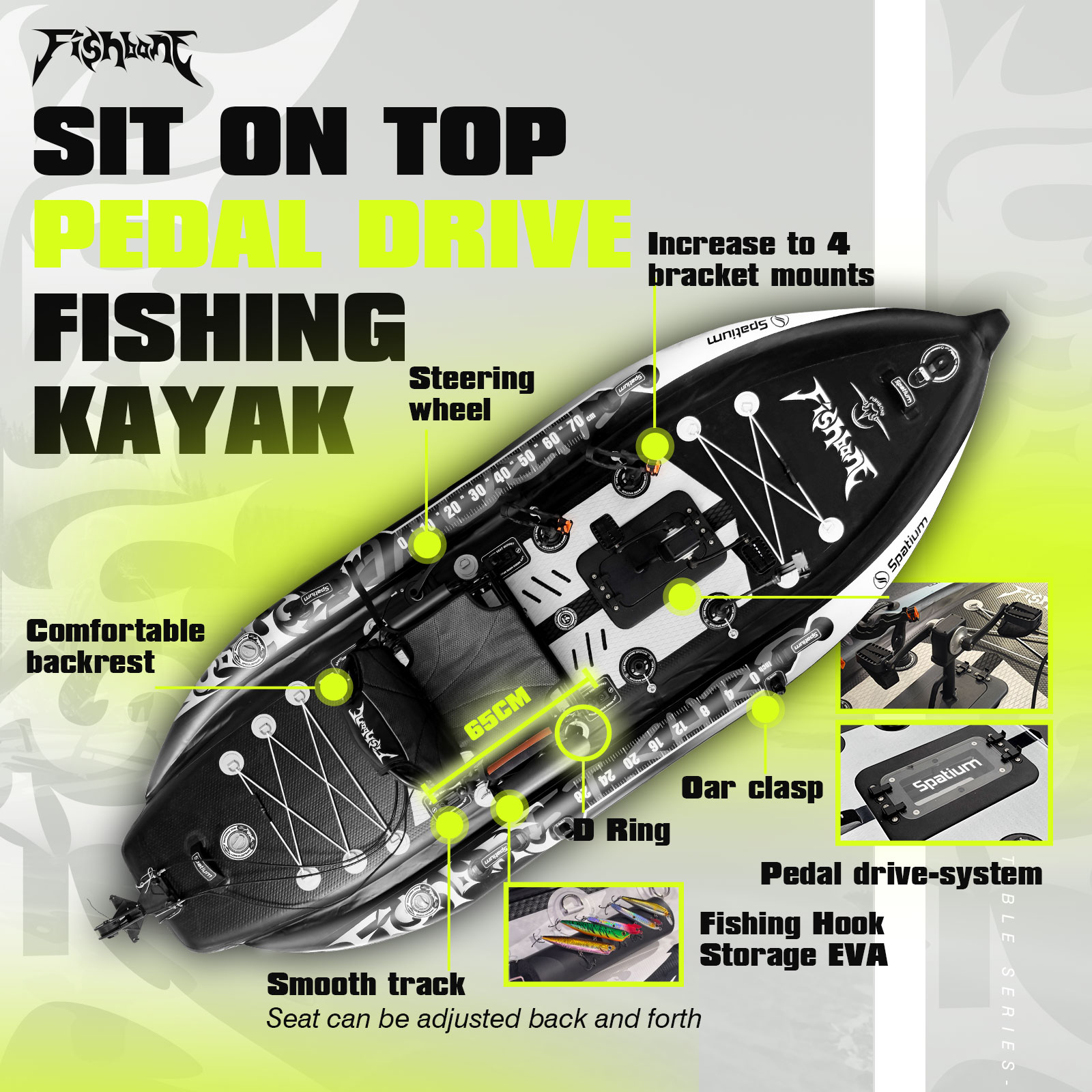 Opblaasbare viskayak met pedaa - Fishing Kayak Sit On Top recensie en prijs